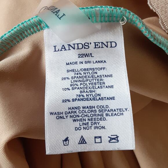 Lands End One Piece Swimsuit Tugless Tummy Control Lined Bathing Suit Womens 22 - Picture 5 of 9